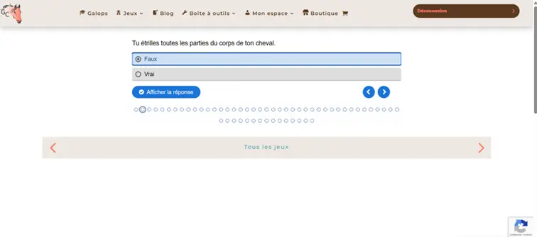 vrai-faux Les vrai/faux de galop connaissances pour apprendre en s'amusant
