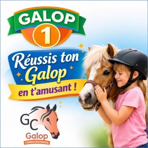 Quiz d’équitation Galop 1 pour débutants avec une enfant abordant un poney, Galop Connaissances